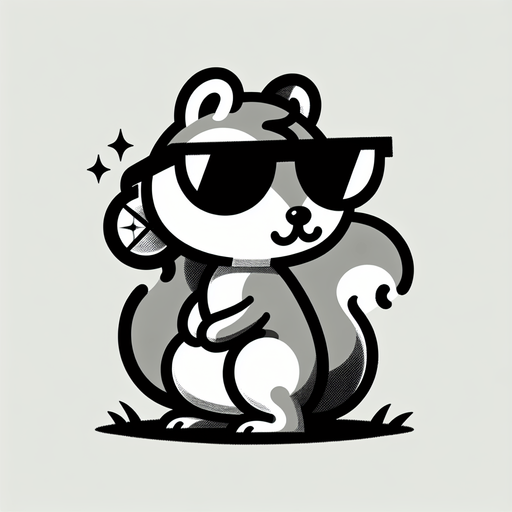 a little squirrel with sun glasses and earring.
Single Game Texture. In-Game asset. 2d. Blank background. High contrast. No shadows.