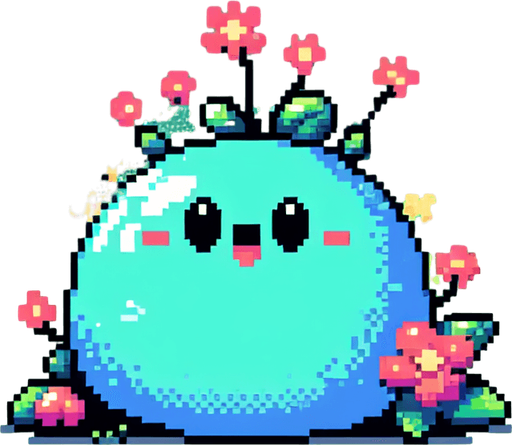 A pixel based enemy from the world of Bubble Bobble. It should be blob like.  Make it very 80s 90s like in pixel, arcade style..
Single Game Texture.  In-Game asset.  2d.  Blank background.  High contrast.  No shadows