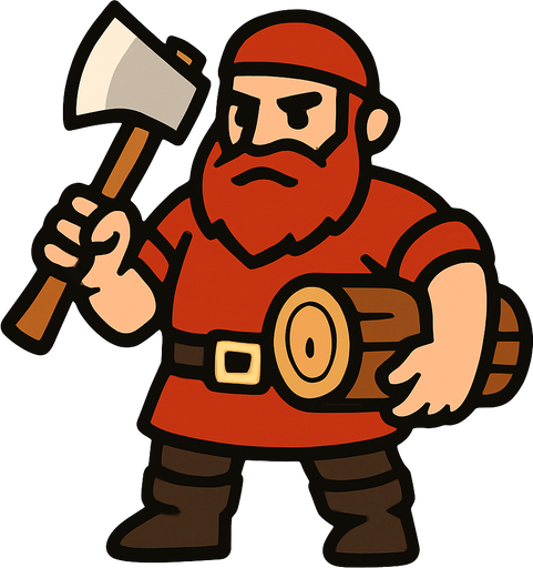 Oduncu.
In-Game asset.  2d.  High contrast.  No shadows