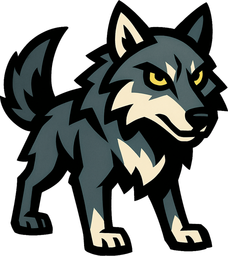 Wolf.
In-Game asset.  2d.  High contrast.  No shadows