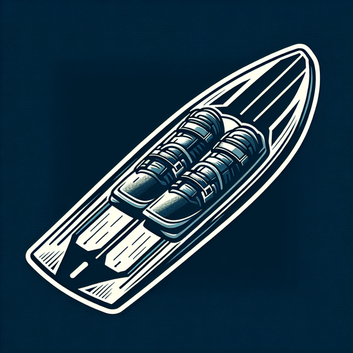 Knee board ski.
Single Game Texture.  In-Game asset.  2d.  Blank background.  High contrast.  No shadows