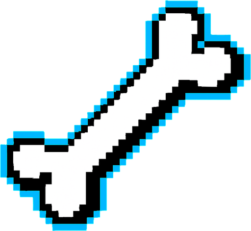 Un hueso de sans.
In-Game asset.  2d.  High contrast.  No shadows