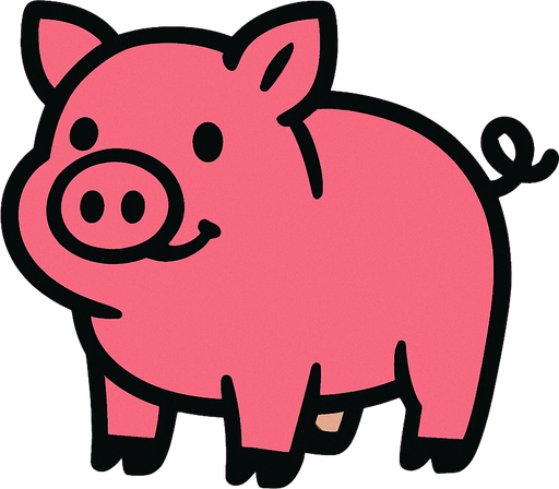 Pig.
In-Game asset.  2d.  High contrast.  No shadows