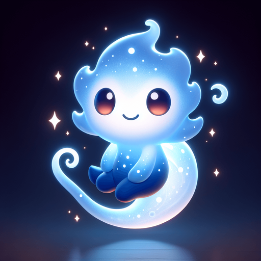 Design a whimsical, uplifting, and glowing character to represent the True Self in a self-discovery game. The character has a soft, fluid form with a shimmering blue body that radiates light and positivity. Its face is friendly and approachable, with round, twinkling eyes full of curiosity and warmth. The character’s playful design includes rounded features and a swirling tail that gives it a floating, ethereal quality. Its posture is relaxed and confident, often depicted leaning back with a serene smile, exuding calmness and self-assurance. The vibrant blend of light blues and whites creates a magical, almost celestial presence, making it a comforting guide for the hero. This character symbolizes inner strength, self-awareness, and positivity, acting as a source of guidance and encouragement throughout the journey..
In-Game asset. 3d. Blank background. High contrast. No shadows.