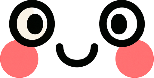 linear features cute face frameless.
In-Game asset.  2d.  High contrast.  No shadows