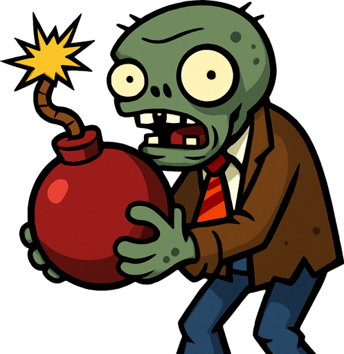bombacı zombi plants vs zombies.
In-Game asset.  2d.  High contrast.  No shadows