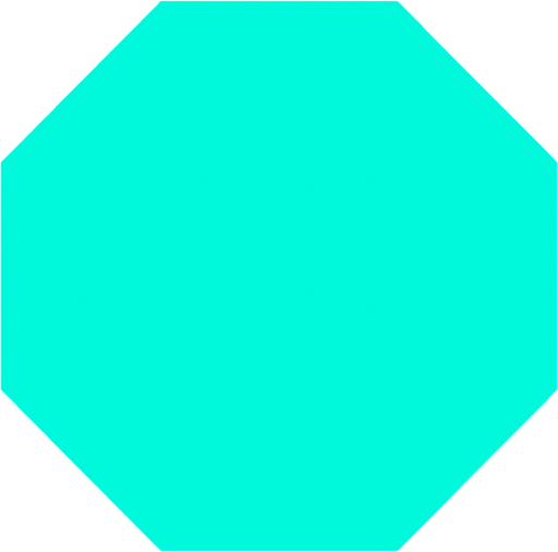 Octagon, #00ffaa, Shape, Simple, Vector.
In-Game asset.  2d.  High contrast.  No shadows