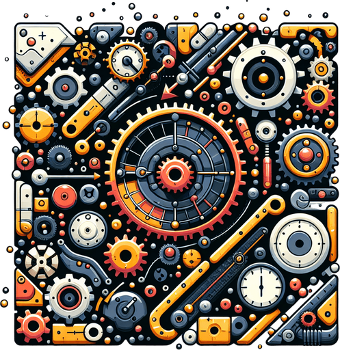 Simple Awesome background for clock chain reaction game. Vector high contrast.