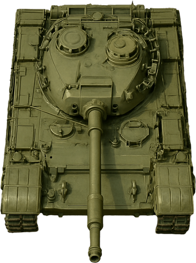 Military tank, top view