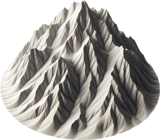 sand mountain.
Single Game Texture.  In-Game asset.  Blank background.  High contrast