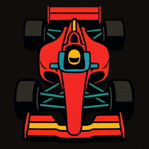 havadan kuşbakışı gözüken bir formula aracı çiz.
In-Game asset.  2d.  High contrast.  No shadows