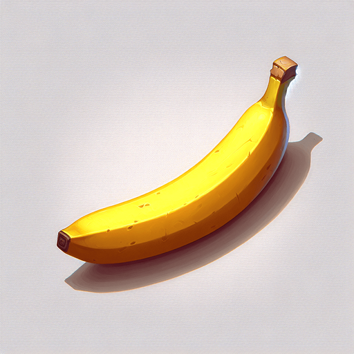 banana.
Single Game Texture. In-Game asset. 2d. Blank background. High contrast. No shadows.