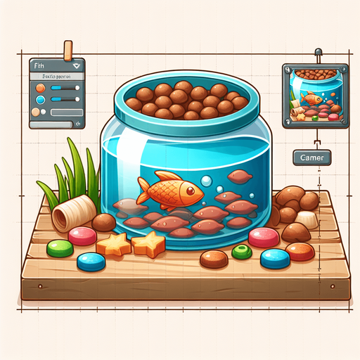 fish food.
Single Game Texture. In-Game asset. 2d. Blank background. High contrast. No shadows.