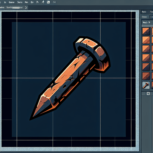 Hřebík.
Single Game Texture. In-Game asset. 2d. Blank background. High contrast. No shadows.