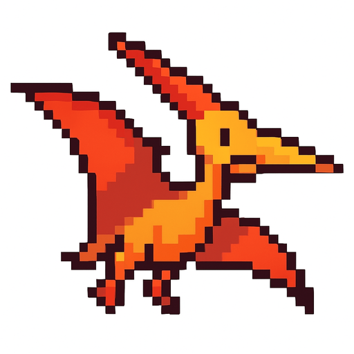 Pteranodon pixel.
In-Game asset.  2d.  High contrast.  No shadows