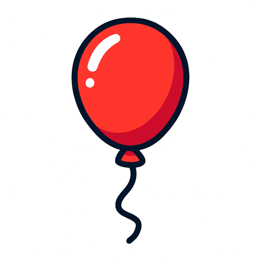 Red Balloon.
In-Game asset.  2d.  High contrast.  No shadows