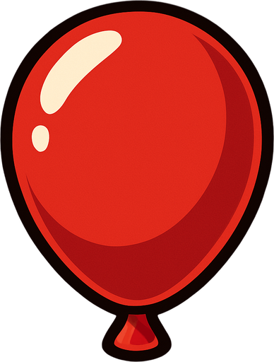 A red balloon without the string..
In-Game asset.  2d.  High contrast.  No shadows