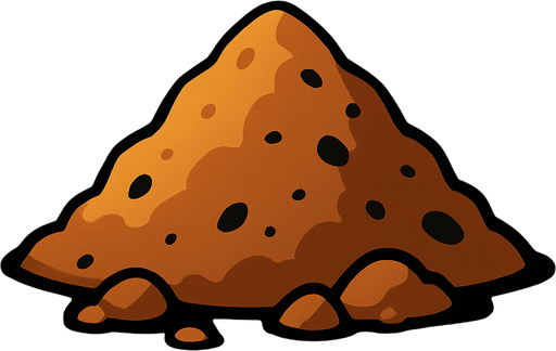 Pile of dirt.
In-Game asset.  2d.  High contrast.  No shadows. Very simple