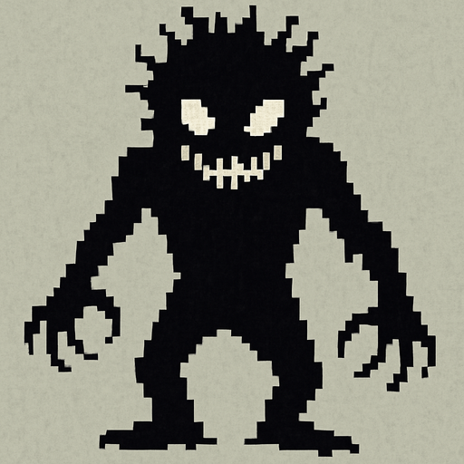 sombra de pixeles que de miedo.
In-Game asset.  2d.  High contrast.  No shadows
