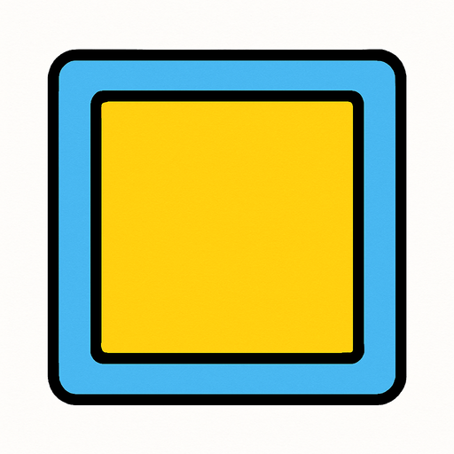 sarı dörtgen kenarkarı açık mavi.
In-Game asset.  2d.  High contrast.  No shadows
