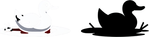 duck_death.
Single Game Texture. In-Game asset. 2d. Blank background. High contrast. No shadows.