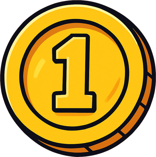 coin.
In-Game asset.  2d.  High contrast.  No shadows