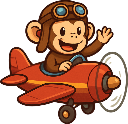 Add a monkey flying with plane.
In-Game asset.  2d.  No shadows
