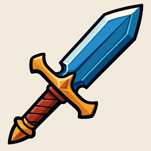 sword.
In-Game asset.  2d.  High contrast.  No shadows