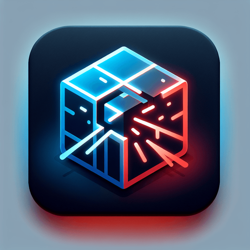 A square app store icon with rounded edges, designed for a Cube Cracking app. The icon features an isometric Rubik's cube in the center, with one side glowing in simple neon blue lines, inspired by Tron, and the opposite side subtly tinted red, with minimal cracks to suggest corruption. The background is a clean gradient of dark grey to black, with a faint glow emanating from the cube's edges. The design remains sleek and minimal, focusing on the contrast between the orderly blue side and the corrupted red side.
Single Game Texture. In-Game asset. 2d. Blank background. High contrast. No shadows.