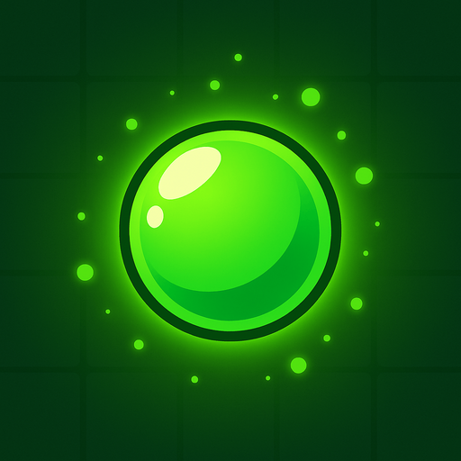 Survivor.io style 2D greenish exp sphere made by HABBY PTE. LTD. No exp written on it.
In-Game asset.  2d.  High contrast.  No shadows