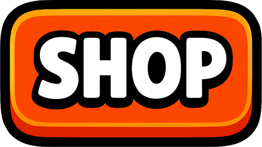 shop button.
In-Game asset.  2d.  High contrast.  No shadows