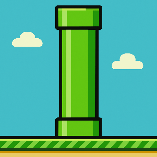 make one pipe copy of flappy bird game but one pipe.
In-Game asset.  2d.  High contrast.  No shadows