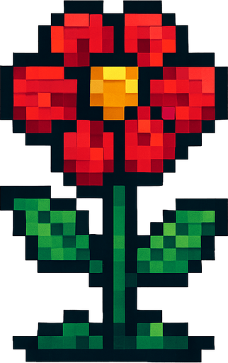 uan flor pixelar para plantar, sin matera sola una hermosa flor.
In-Game asset.  2d.  High contrast.  No shadows