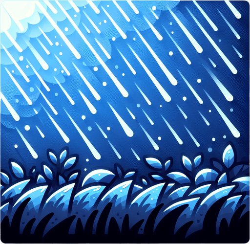 Rain.
Single Game Texture.  In-Game asset.  2d.  Blank background.  High contrast.  No shadows