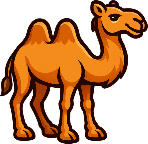 Camel.
In-Game asset.  2d.  High contrast.  No shadows