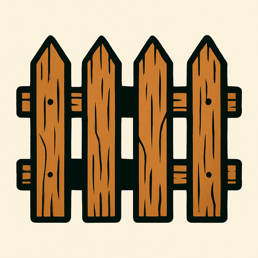 Fark fence.
In-Game asset.  2d.  High contrast.  No shadows