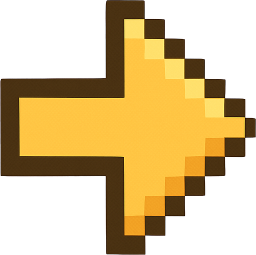 #F3D296 colour small arrow pixel art.
In-Game asset.  2d.  High contrast.  No shadows