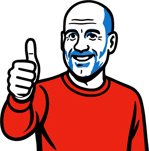 Pep Guardiola ıs makıng thumbsup.
In-Game asset.  2d.  High contrast.  No shadows