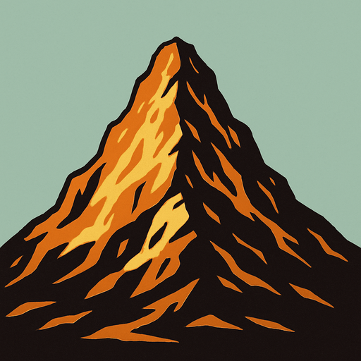 karşıdan gözüken bir dağ.
In-Game asset.  2d.  High contrast.  No shadows