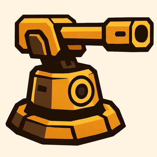 A turret.
In-Game asset.  2d.  High contrast.  No shadows