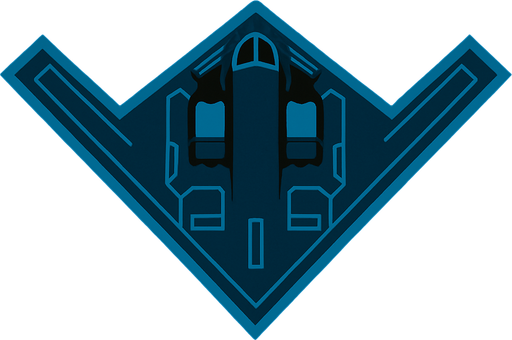 B-2 uppifrån.
In-Game asset.  2d.  High contrast.  No shadows