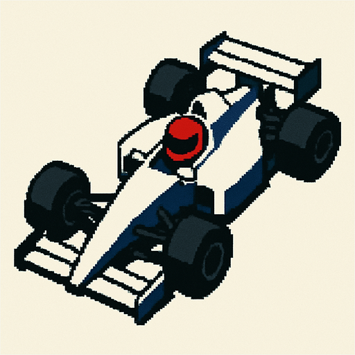 Formula1 car, seen from behind diagonal

Top-down, gta2, Single Game Texture. In-Game asset. 2d. Blank background. High contrast. No shadows.isometric

there is red helmet driver in the cockpit