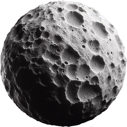 Space rock.
Single Game Texture. In-Game asset. 2d. Blank background. High contrast. No shadows.