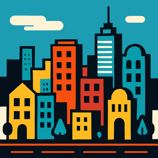 City.
In-Game asset.  2d.  High contrast.  No shadows