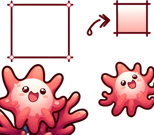 Tatlı gülümseyen mercan resmi.
Single Game Texture.  In-Game asset.  2d.  Blank background.  High contrast.  No shadows