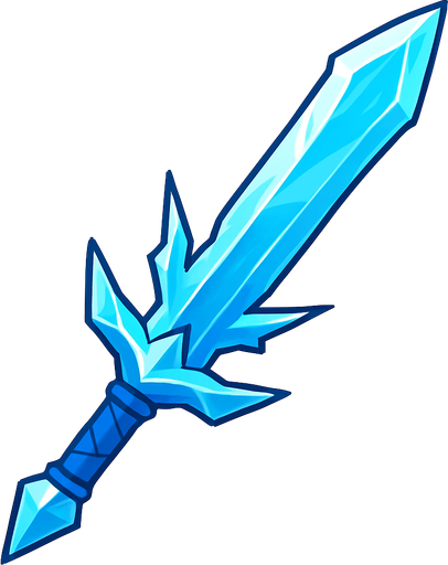 buz bir kılıç.
In-Game asset.  2d.  High contrast.  No shadows