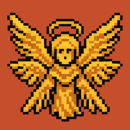 pixel art seraphim.
In-Game asset.  2d.  High contrast.  No shadows