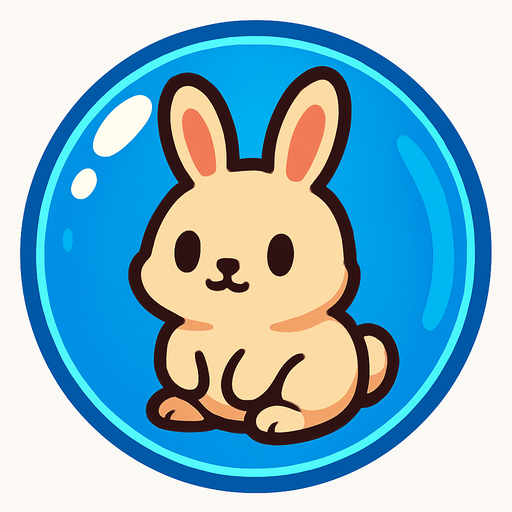 bubble with a bunny on it.
In-Game asset.  2d.  High contrast.  No shadows