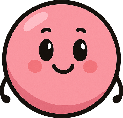 A pink woman ball. No background. Transparent background. Blank background. No shadows. 2d. In-Game asset. flat
