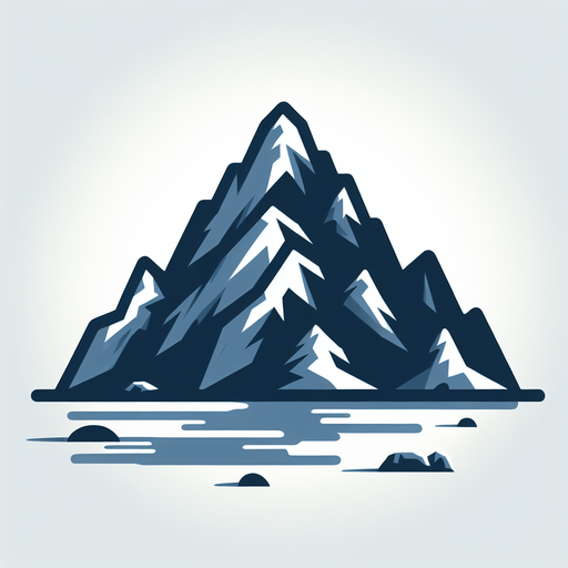 Mountain.
Single Game Texture.  In-Game asset.  2d.  Blank background.  High contrast.  No shadows